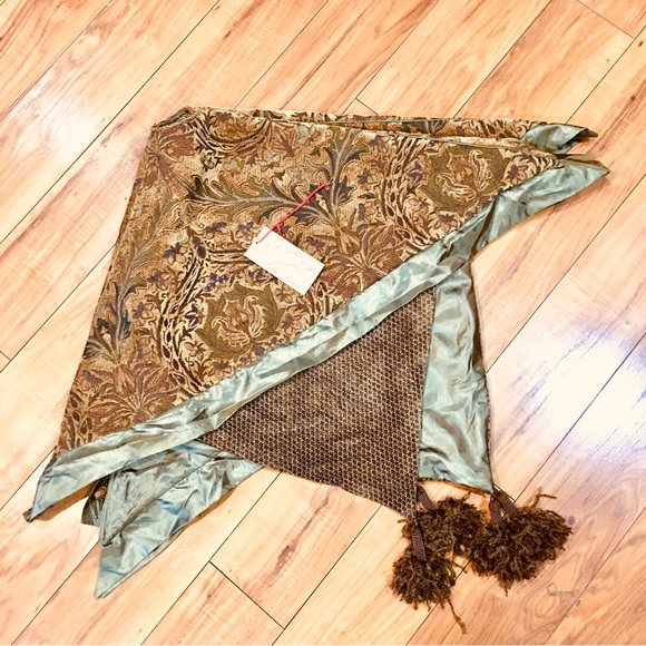 Villa Bacci new tags Christmas Tree Skirt rustic pins poms style holiday… - Picture 8 of 16